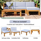 Outdoor 5-Piece Sectional With Cushions and Coffee Table - Furniture Home Direct