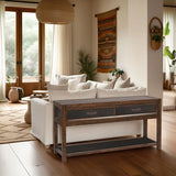 Branson - 2 Drawer Console Table - Brown - Furniture Home Direct