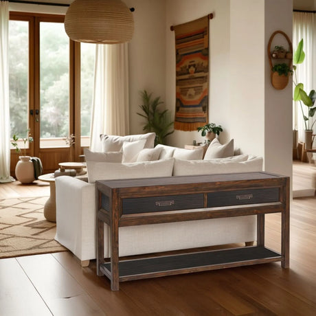 Branson - 2 Drawer Console Table - Brown - Furniture Home Direct