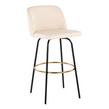 Toriano - Contemporary Fixed Height, Barstool With Swivel & Round Footrest (Set of 2) - Furniture Home Direct