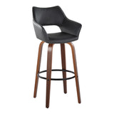 Mustang - Contemporary Fixed Height Barstool With Swivel & Round Footrest (Set of 2) - Furniture Home Direct