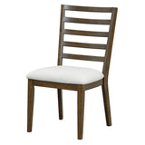 Dining Set Round Table With Four Upholstered Chairs Walnut - Furniture Home Direct