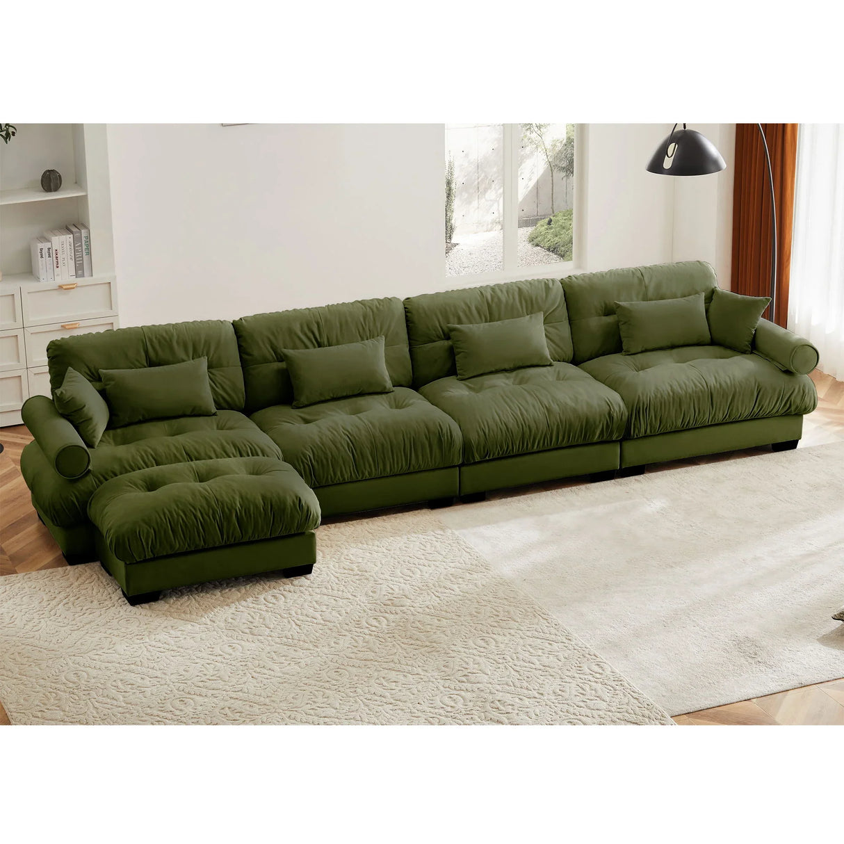 Super Comfort Oversized Modular Sectional Sofa With Movable Ottoman - Furniture Home Direct