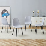 Dining Chairs Set Linen Cotton Upholstery Light Gray - Furniture Home Direct