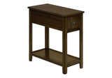 Accent End Table, 2 Tier, Narrow, Lamp, Storage Drawer, Charming Design - Furniture Home Direct