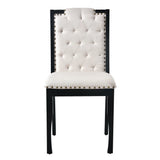 Dining Set With Tufted High Back Chairs And Bench Black - Furniture Home Direct