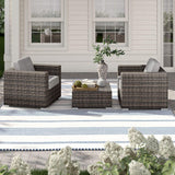 Wicker Seating Group Set With Table And Cushions - Furniture Home Direct