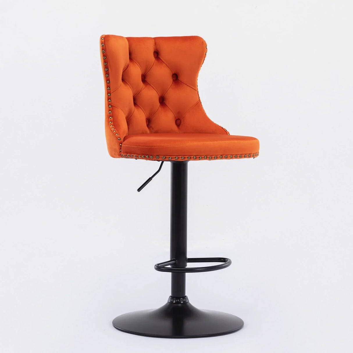 Swivel Velvet Barstools Adjusatble Seat Height, Modern Upholstered Bar Stools With Backs Comfortable Tufted For Home Pub And Kitchen Island (Set of 2) - Furniture Home Direct