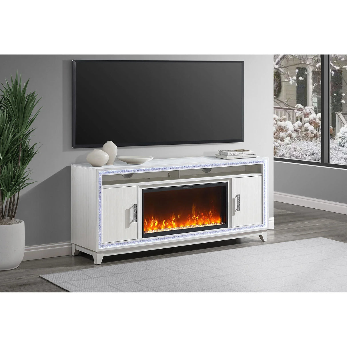 Almera - Fireplace With Adjustable Temperature And LED Options - Furniture Home Direct