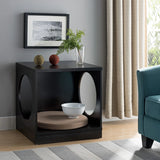 Circle Design Comfortable Pet End Table With Removable Mat - Red Cocoa - Furniture Home Direct