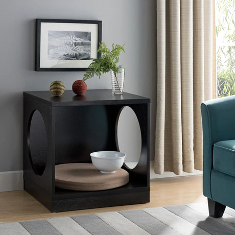 Circle Design Comfortable Pet End Table With Removable Mat - Red Cocoa - Furniture Home Direct