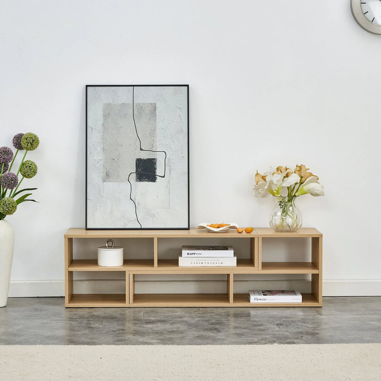 Cube TV Stand With Open Storage And 2 Shelves - Furniture Home Direct