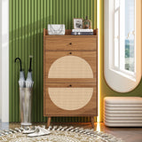 Allen - Rattan 2 Door 1 Drawer Cabinet Shoe Rack For Entrance - Furniture Home Direct