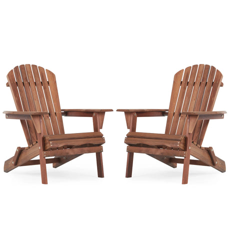 Adirondack Chairs Outdoor Folding Wooden Natural Brown - Furniture Home Direct