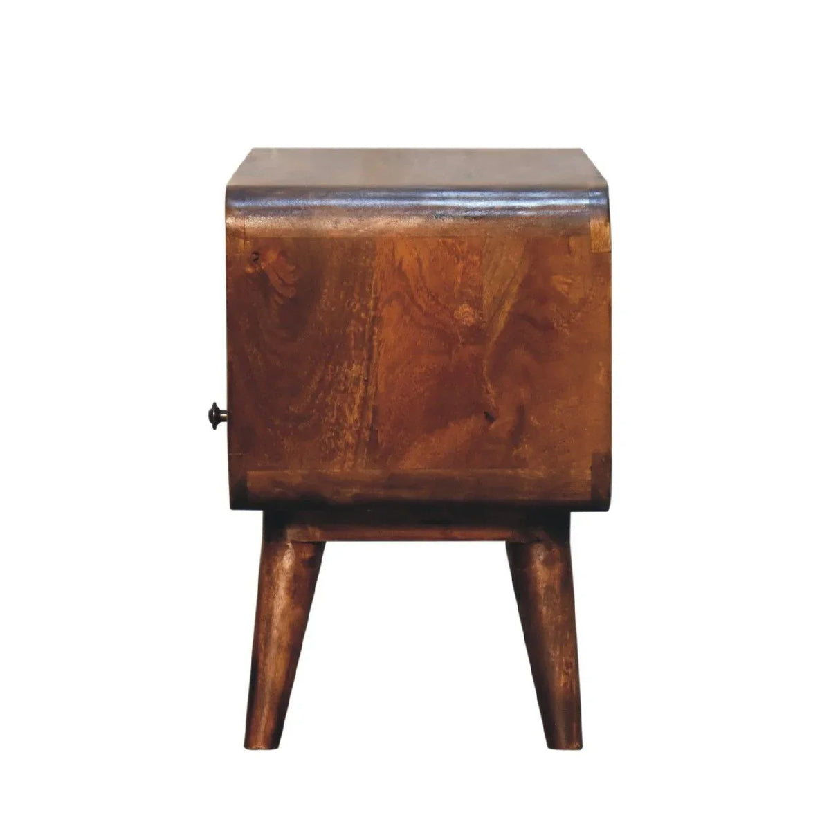 Mini Curved Media Unit - Chestnut - Furniture Home Direct