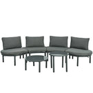 6 Piece Patio Set, Half Moon Outdoor Sectional Sofa With 2 High Low Coffee Tables, 4 Pillows & Cushions - Furniture Home Direct