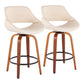 Fabrico - Mid Century Modern Fixed Height Counter Stool And Round Footrest (Set of 2) - Furniture Home Direct