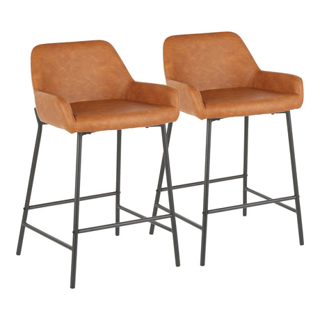 Daniella - Industrial Fixed Height Counter Stool (Set of 2) - Furniture Home Direct
