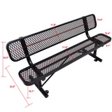 6' Outdoor Steel Bench With Backrest - Furniture Home Direct