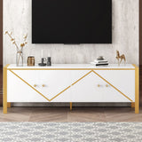 Modern Minimalist TV Stand With 2 Spacious Cabinets - Furniture Home Direct