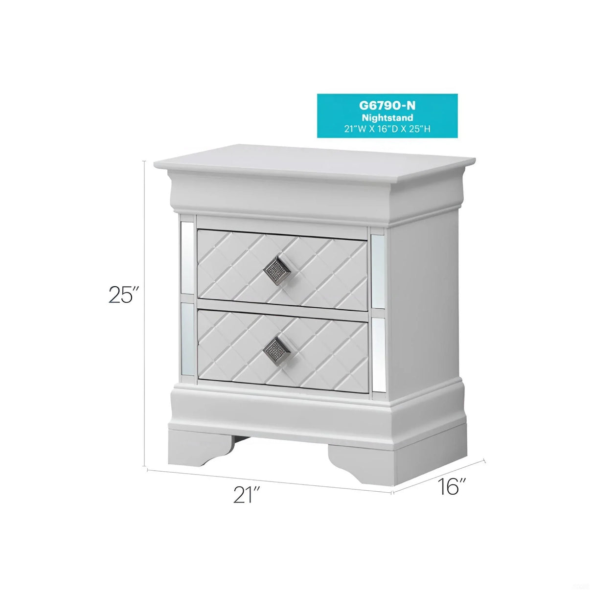 Verona - Accent Nightstand - Silver Champagne - Furniture Home Direct
