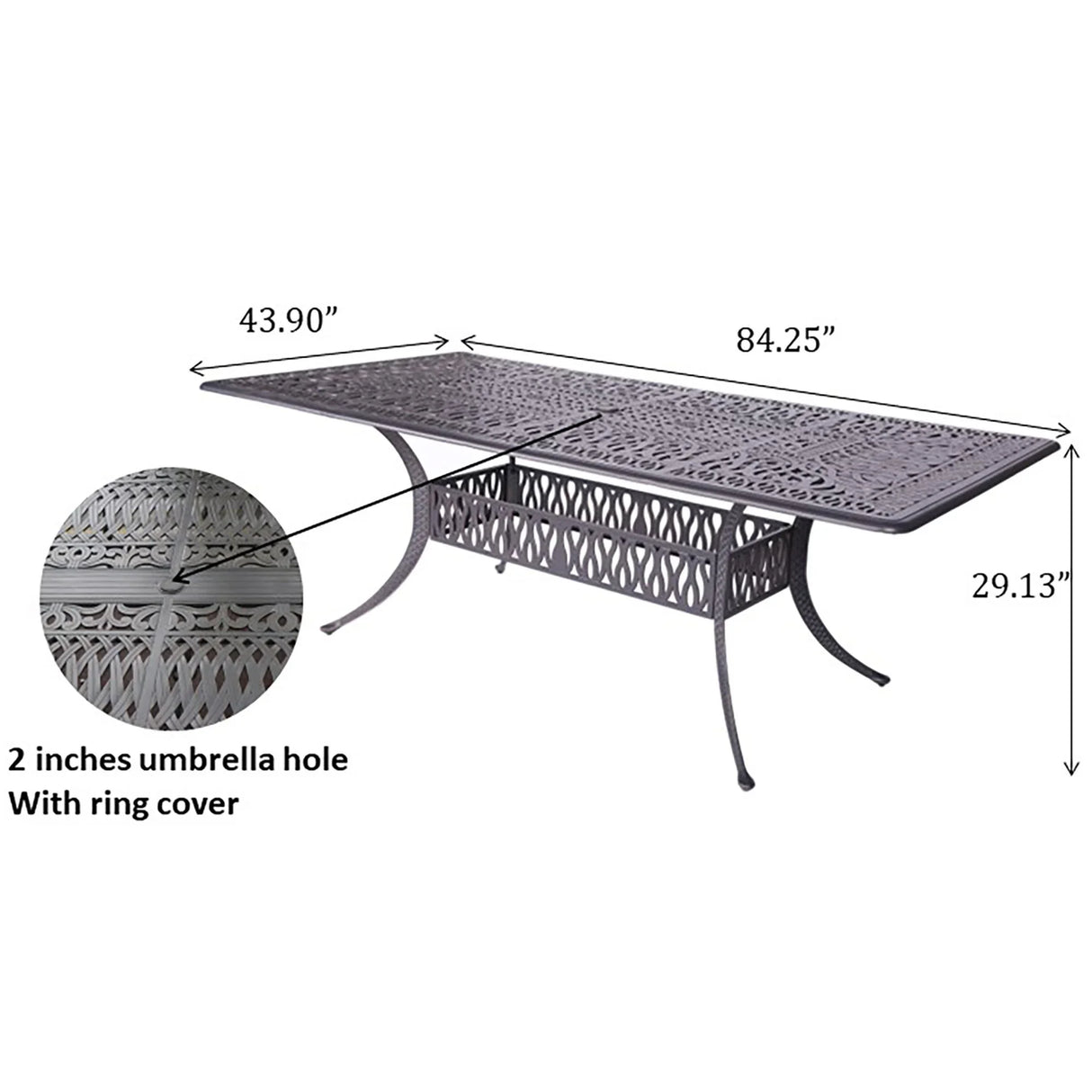 Rectangular Long Dining Set With Sunbrella Cushions - Furniture Home Direct
