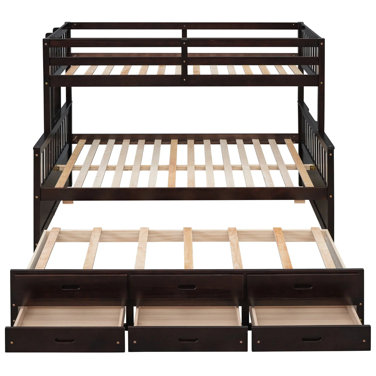 Bunk Bed With Twin Size Trundle And Drawers - Furniture Home Direct