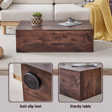Coffee Table Modern Wood Grain Rectangular Finish Walnut - Furniture Home Direct