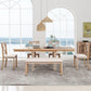 Topmax - 6 Piece Farmhouse Extendable Dining Table With Footrest, 4 Upholstered Dining Chairs And Dining Bench, Two 11" Removable Leaf - Furniture Home Direct