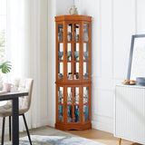 Corner Curio Cabinet With 5 Shelves And Lighting System (E26 Light Bulb Not Included) - Furniture Home Direct