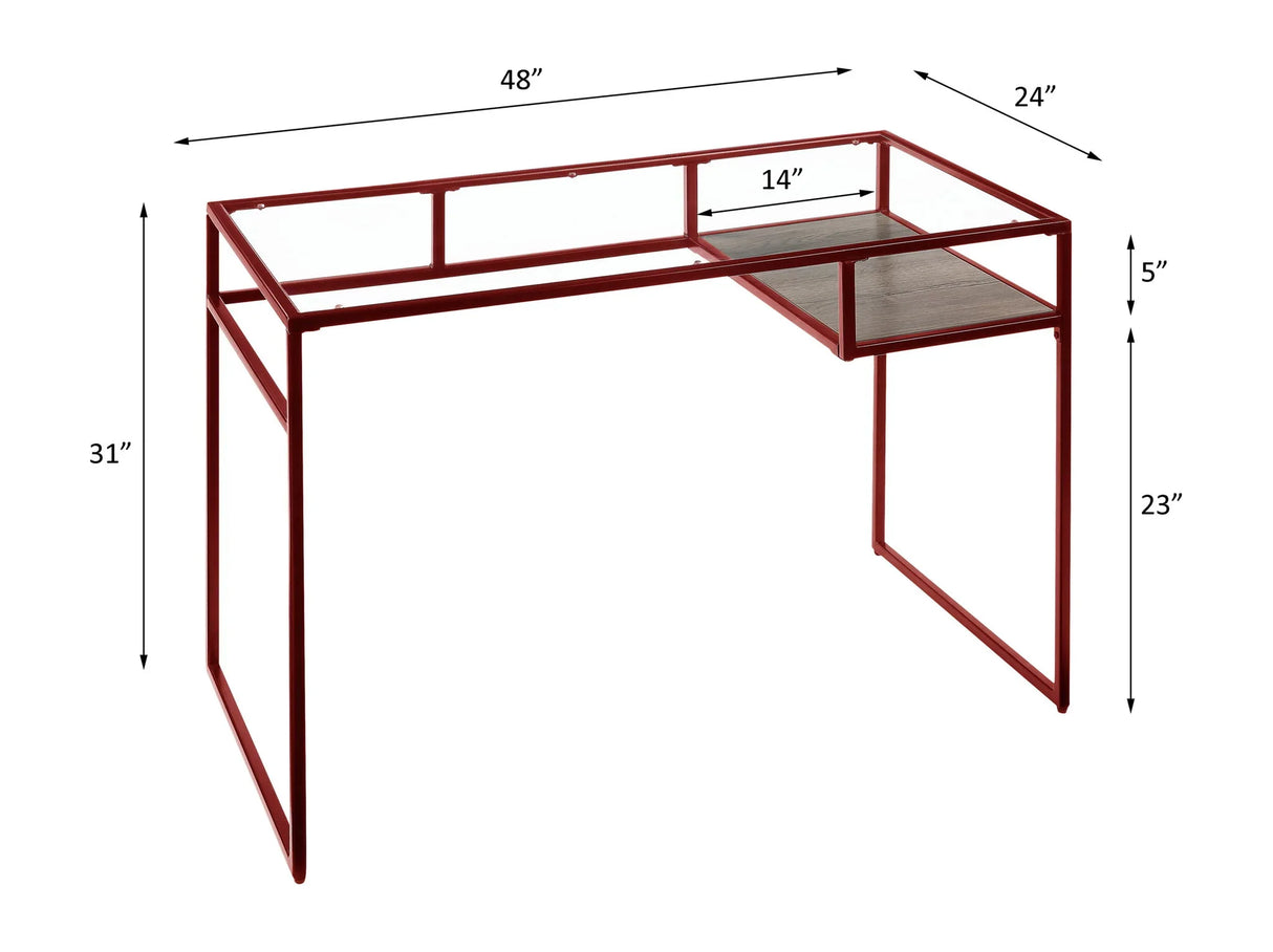 Yasin - Glass Top Writing Desk - Furniture Home Direct