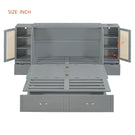 Murphy Wall Bed With Drawer And Rattan Decoration - Furniture Home Direct