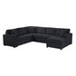 Oversized Sectional U-Shaped Sofa With Chaise Lounge And Three Soft Throw Pillows - Furniture Home Direct