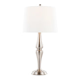 Sawyer - Contemporary Table Lamp (Set of 2) - Nickel / White - Furniture Home Direct