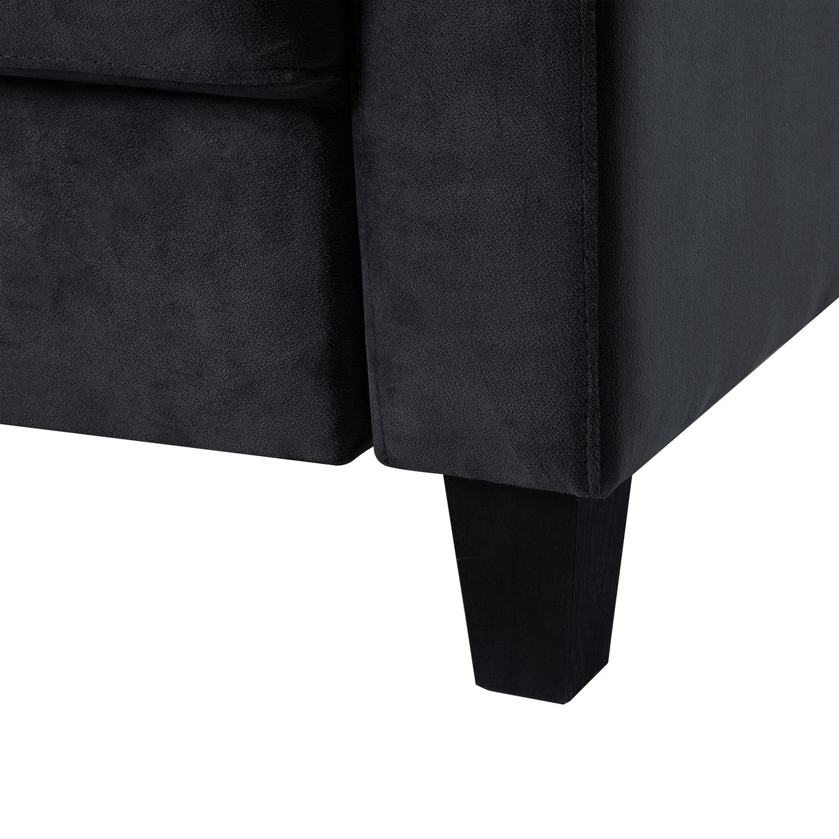living Room Set With Sofa, Love seat and Accent Chair - Black - Furniture Home Direct