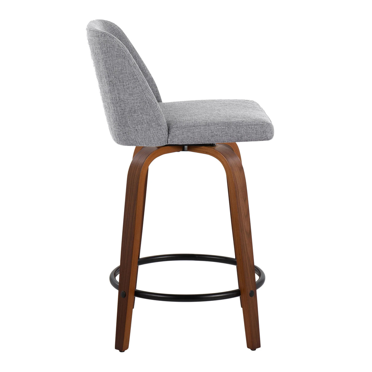 Toriano - Mid Century Modern, Fixed Height Counter Stool & Swivel And Round Footrest (Set of 2) - Furniture Home Direct