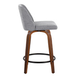 Toriano - Mid Century Modern, Fixed Height Counter Stool & Swivel And Round Footrest (Set of 2) - Furniture Home Direct