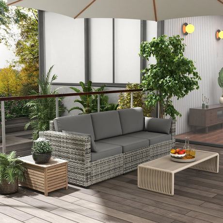 Wicker Outdoor Sofa - Gray - Furniture Home Direct