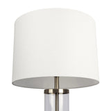 Luna - Table Lamp With On / Off Switch Clear Body Base - Clear / Silver / White - Furniture Home Direct