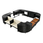 Spa Surround Spa Frame Quadrilateral Outdoor Rattan Sectional Sofa Set With Mini Sofa, Wooden Seats And Storage Spaces - Furniture Home Direct