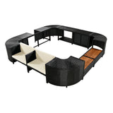 Spa Surround Spa Frame Quadrilateral Outdoor Rattan Sectional Sofa Set With Mini Sofa, Wooden Seats And Storage Spaces - Furniture Home Direct