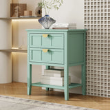 2 Drawer Side Table, American Style, End Table, Suitable For Bedroom, Living Room, Study - Furniture Home Direct