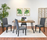 Dining Set With Wood Table And Upholstered Chairs Gray - Furniture Home Direct