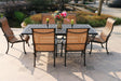 Rectangular 6 Person 85.83" Long Aluminum Dining Set - Furniture Home Direct