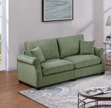 2 PC Living Room Set Including Sofa and love Seat With Pillows -Sage Green - Furniture Home Direct