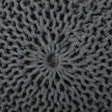 Bordeaux - Knitted Cotton Round Pouf, Versatile Ottoman And Floor Cushion - Furniture Home Direct