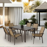 7 Piece Patio Dining Set -Brown - Furniture Home Direct