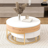 Nesting Coffee Tables Lift Top With 2 Drawers White Natural - Furniture Home Direct