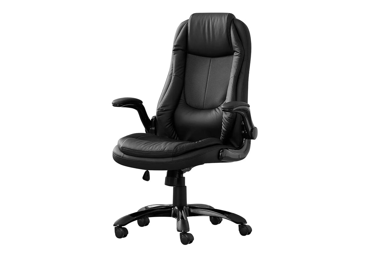 Office Chair, Adjustable Height, Swivel, Ergonomic, Armrests, Contemporary & Modern - Black - Furniture Home Direct