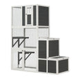 3 Tier Wooden Outdoor & Indoor Cat House Suitable For 1-3 Cats Cat Enclosure Resting Box With 4 Platforms And 2 Doors Cat Shelter Kitty House With A Jump Box For Hiding And Resting Cat Cage - Gray - Furniture Home Direct